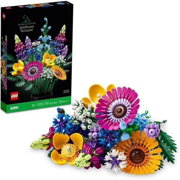 LEGO Icons Wildflower Bouquet Set - Artificial Flowers with Poppies and